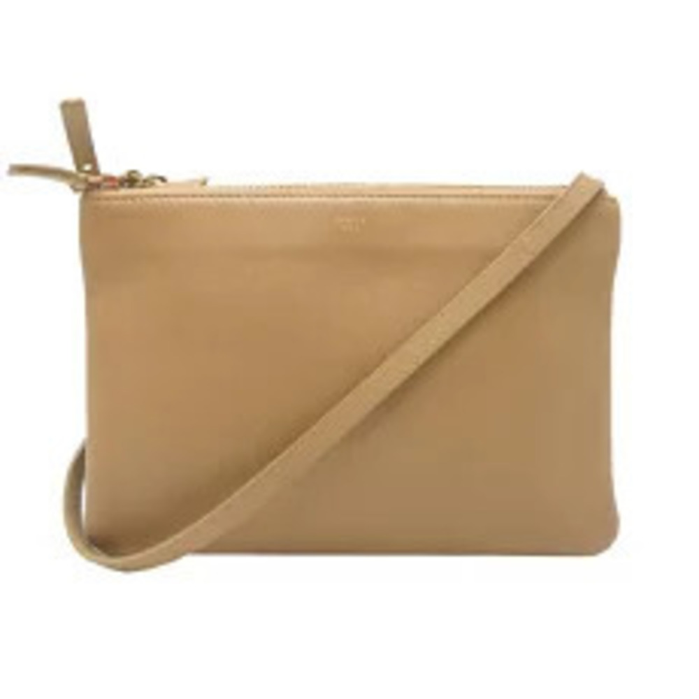 Celine Trio Shoulder Bag Leather Brown